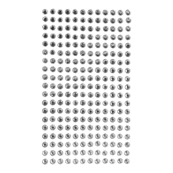 Round Acrylic Gemstone Stickers, 1/4-Inch, 190-Count - Silver