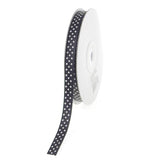 Swiss Dots Grosgrain Ribbon, 3/8-inch, 25-yard