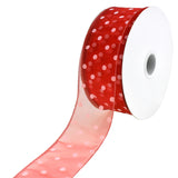 Organza Polka Dots Wired Ribbon, 2-Inch, 50-Yard