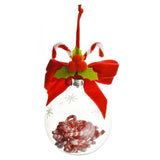 Clear Plastic Peppermint Christmas Ball Ornaments, 3-Inch, 2-Piece