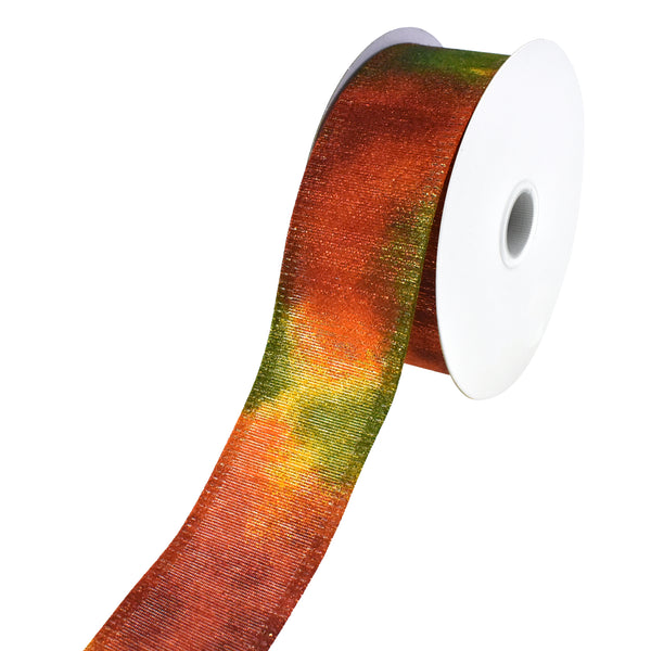 Autumn Glittered Gradient Wired Ribbon, 1-1/2-Inch, 10-Yard