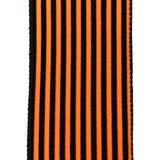 Flocked Halloween Cabana Stripes Wired Ribbon, 2-1/2-Inch, 10-Yard