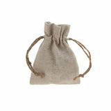 Natural Linen Favor Bags with Jute Drawstring, 12-Piece