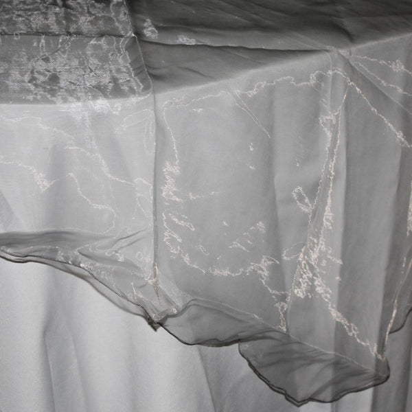 Organza Table Cover Overlay, 80-inch, Silver