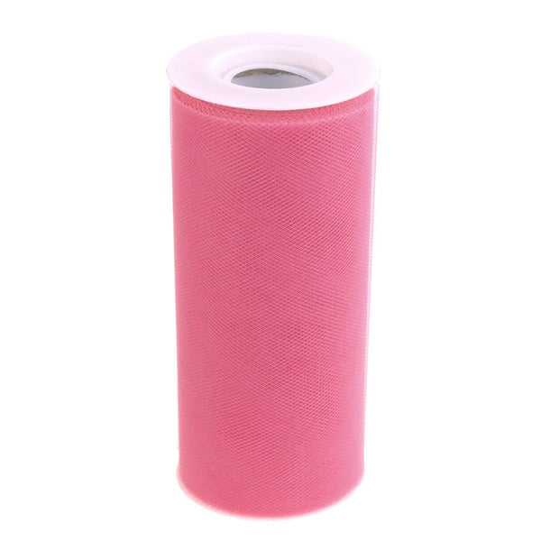 Tulle Spool Roll Fabric Net, 6-Inch, 25 Yards, Pink