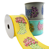 Rain Boots With Daffodils Satin Wired Ribbon, 2-1/2-Inch, 10-Yard