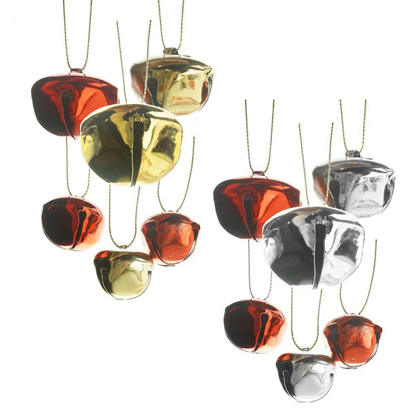 Metallic Holiday Jingle Bell Ornaments, Assorted Sizes, 39-Piece