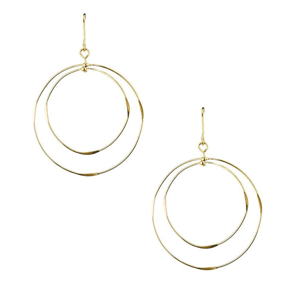 Concentric Circle Drop Earrings, 1-1/2-Inch