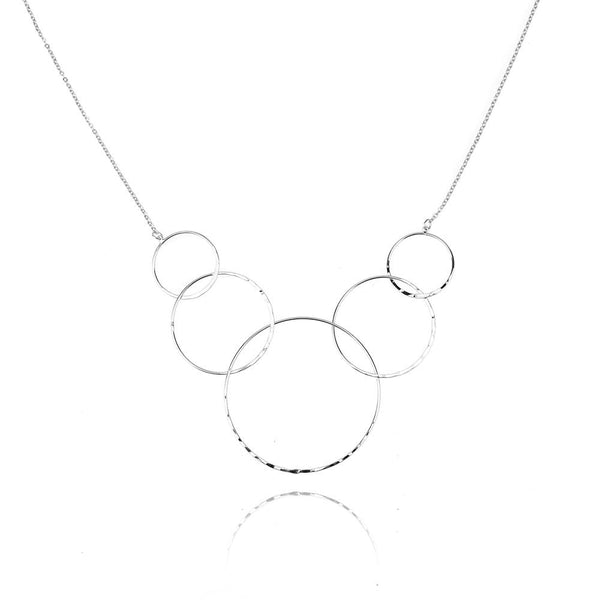 Circles Geometric Pattern Necklace, Silver, 23-Inch