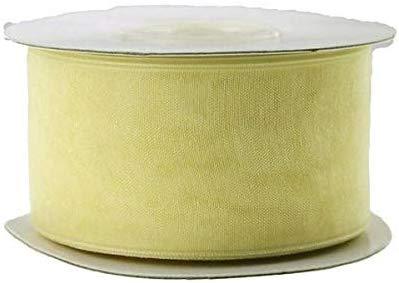 Plain Sheer Organza Ribbon, 1-1/2-Inch, 25 Yards, Baby Maize Yellow