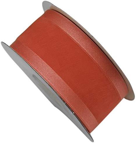 Satin-edge Sheer Organza Ribbon, 1-1/2-inch, 25-yard, Coral