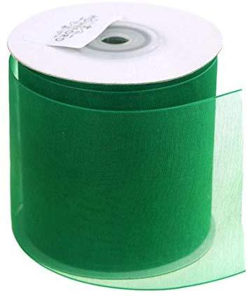 Plain Sheer Organza Ribbon, 2-3/4-inch, 25 Yards, Emerald Green