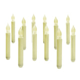 LED Plastic Flickering Taper Candle, Ivory, 6-1/2-Inch, 12-Count