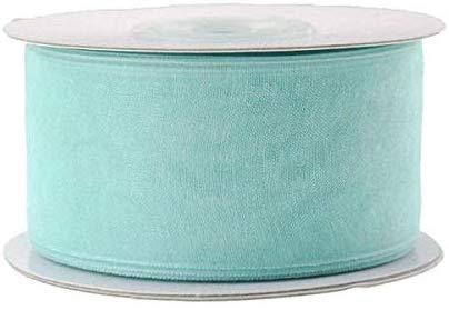 Plain Sheer Organza Ribbon, 1-1/2-Inch, 25 Yards, Aqua