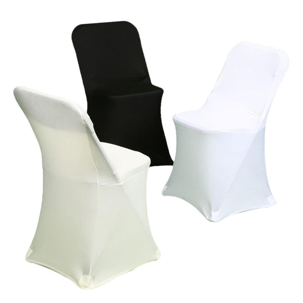 White Spandex Party Event Folding Chair Cover