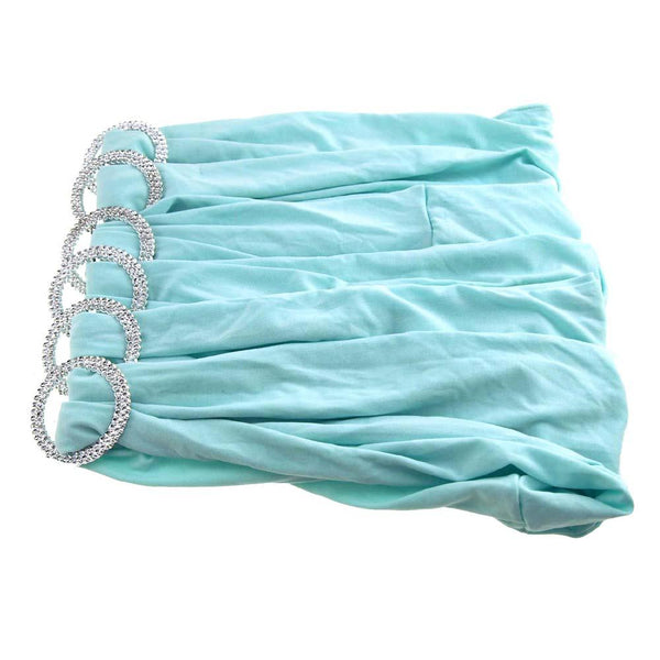 Spandex Chair Sash with Buckles, 13-Inch, 6-Piece, Aqua