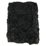 Satin Rosette Table Runner with Serged Edge, 14-Inch x 108-Inch