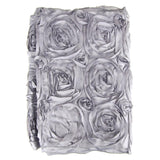 Satin Rosette Table Runner with Serged Edge, 14-Inch x 108-Inch
