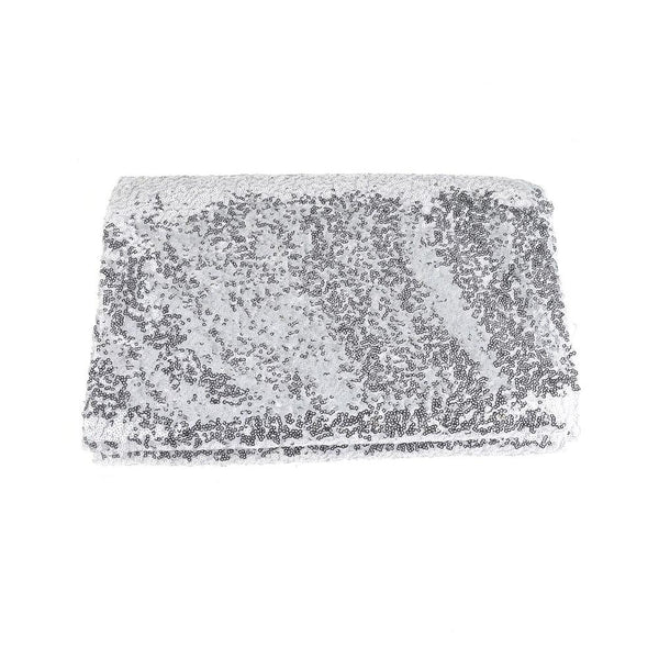 Round Sequin Tablecloth Cover, Silver, 108-Inch