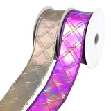 Holographic Diamonds Wired Ribbon, 1-1/2-Inch, 10-Yard