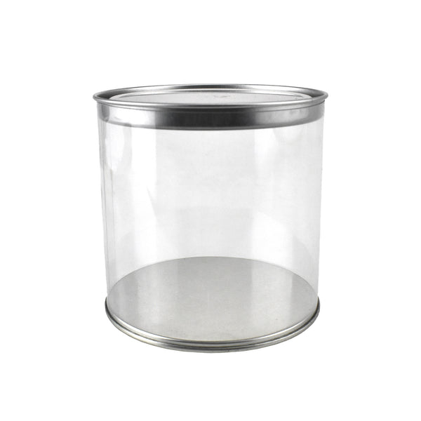 PVC Cylinder Container, 4-Inch x 4-Inch, 6-Count - Silver