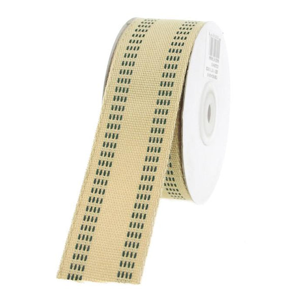 Burlap Webbing Stitch Ribbon, 1-1/2-Inch, 10 Yards, Green