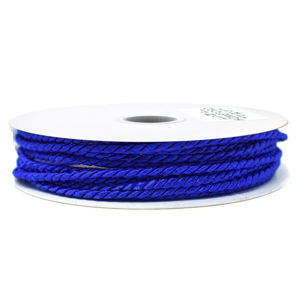 Solid Color Twisted Cord, Royal Blue, 1/8-Inch, 3-Yard