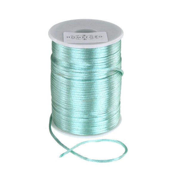 Satin Rat Tail Cord Ribbon Chinese Knot, 1/16-Inch, 100-Yard, Aqua