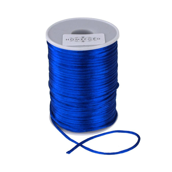 Satin Rat Tail Cord Ribbon Chinese Knot, 1/16-Inch, 100-Yard, Royal Blue