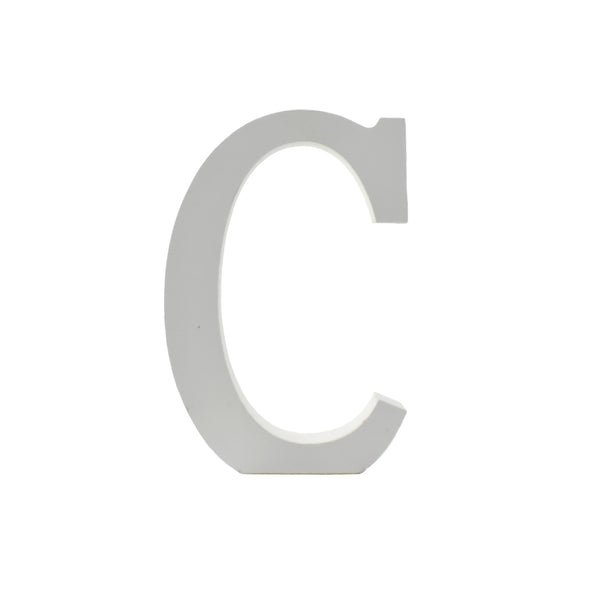 Wooden Standing Letter C, 4-3/4-Inch - White