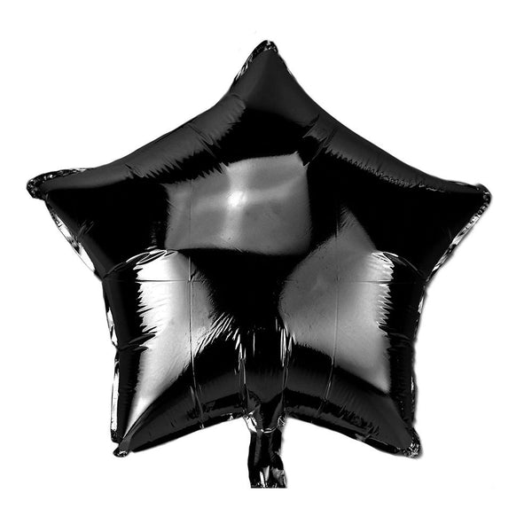 Star Shape Metallic Foil Balloon, 20-Inch, Black