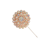 Rhinestone Floral Pin, 2-1/4-Inch, 3-Count