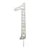 Number Rhinestone Crystal Metal Cake Topper, Silver, 3-3/4-Inch