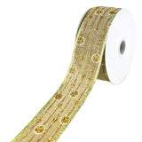 Christmas Glitter Dots and Stripes Wired Ribbon, 1-1/2-Inch, 10-Yard