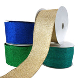 Christmas Flat Glitter Wired Edge Ribbon, 2-1/2-Inch, 10-Yard