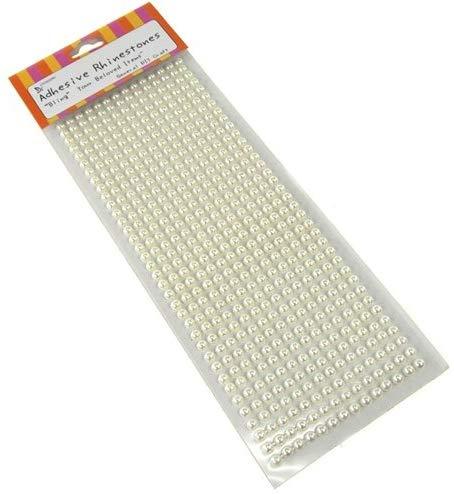 Plastic Pearl Bead Self Adhesive Sticker, 6mm, 36-count