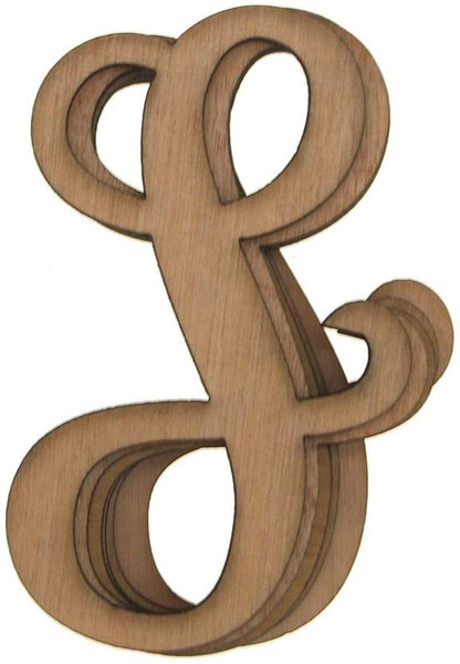 Wooden Cursive Letter S, Natural, 3-Inch, 6-Piece