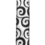 Halloween Glitter Swirls Wired Ribbon, 1-1/2-Inch, 10-Yard