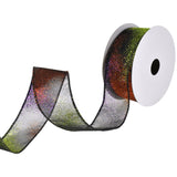 Halloween Glittered Ombre Sheer Wired Ribbon, 1-1/2-Inch, 10-Yard