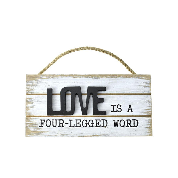 Dog Lover's Message Wooden Sign, 7-1/2-Inch