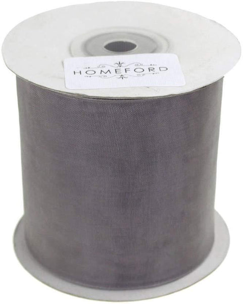 Plain Sheer Organza Ribbon, 2-3/4-inch, 25 Yards, Silver