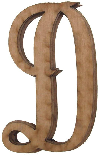 Wooden Cursive Letter D, Natural, 3-Inch, 6-Piece