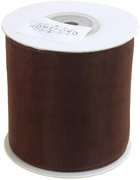 Plain Sheer Organza Ribbon, 2-3/4-inch, 25 Yards, Brown