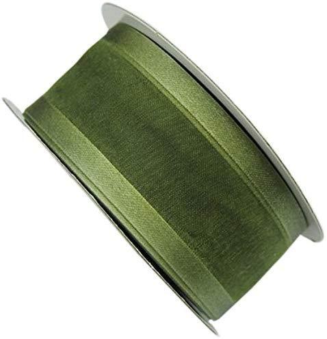 Satin-edge Sheer Organza Ribbon, 1-1/2-inch, 25-yard, Emerald Green