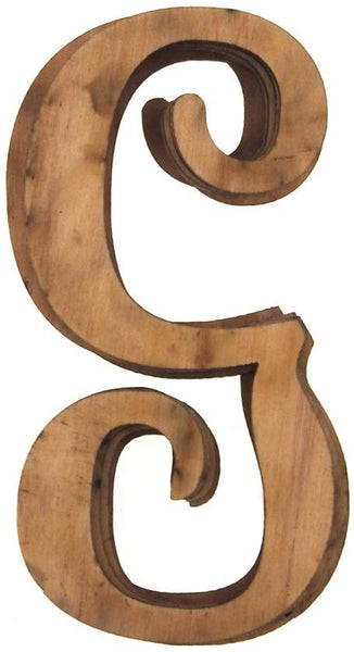 Wooden Cursive Letter G, Natural, 3-Inch, 6-Piece