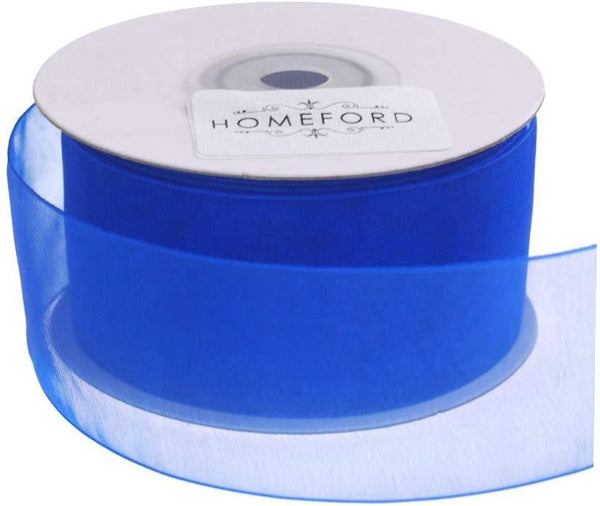 Plain Sheer Organza Ribbon, 1-1/2-Inch, 25 Yards, Royal Blue