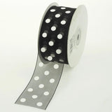 Polka Dot Organza Ribbon, 1-1/2-Inch, 25 Yards