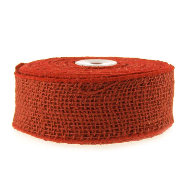 Burlap Jute Ribbon Wired Edge, 2-Inch, 10-yard, Red