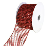 Christmas Dazzling Glitter Chunk Netting Wired Ribbon, 2-1/2-Inch, 10-Yard