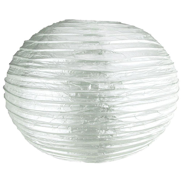 Round Paper Lantern Hanging Decor, 14-Inch, Silver